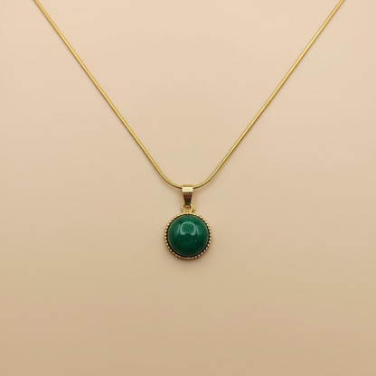 Collier Pierre Verte Or