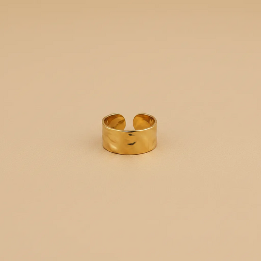Gold Wide Band Adjustable Ring