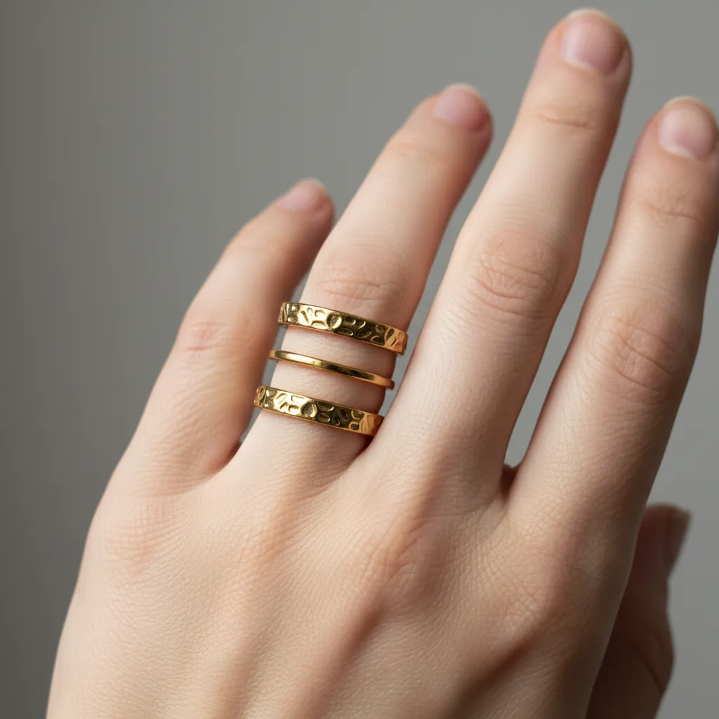 Gold Layered Adjustable Ring – Open Multi Band Design