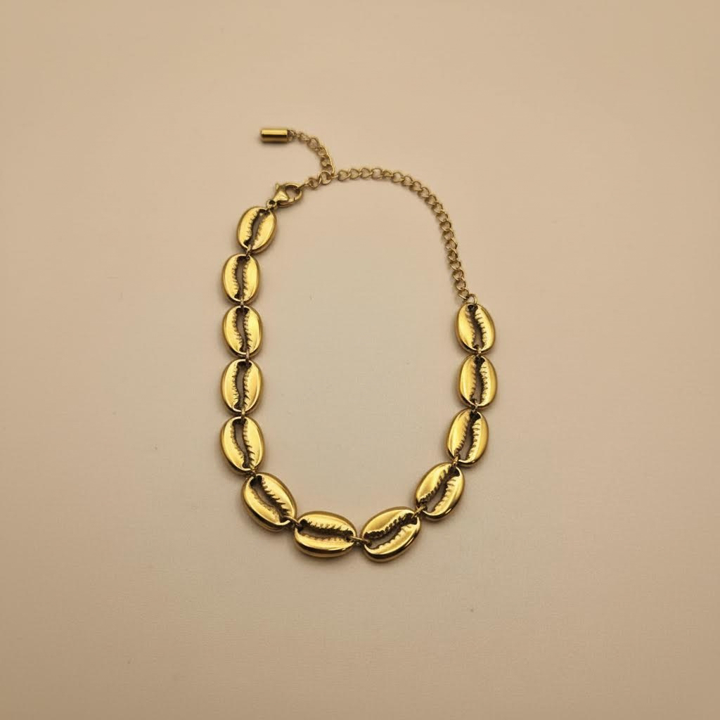 Gold Shell Link Bracelet – Summer Minimal Design