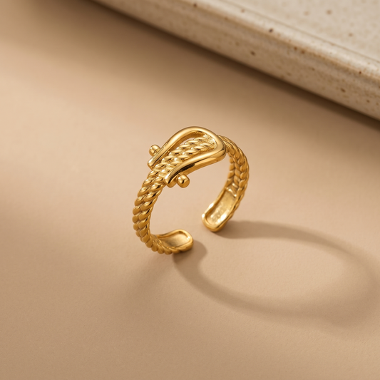 Gold Rope Knot Adjustable Ring