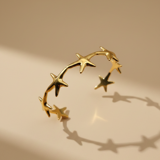 Bracelet ouvert « étoile dorée »
