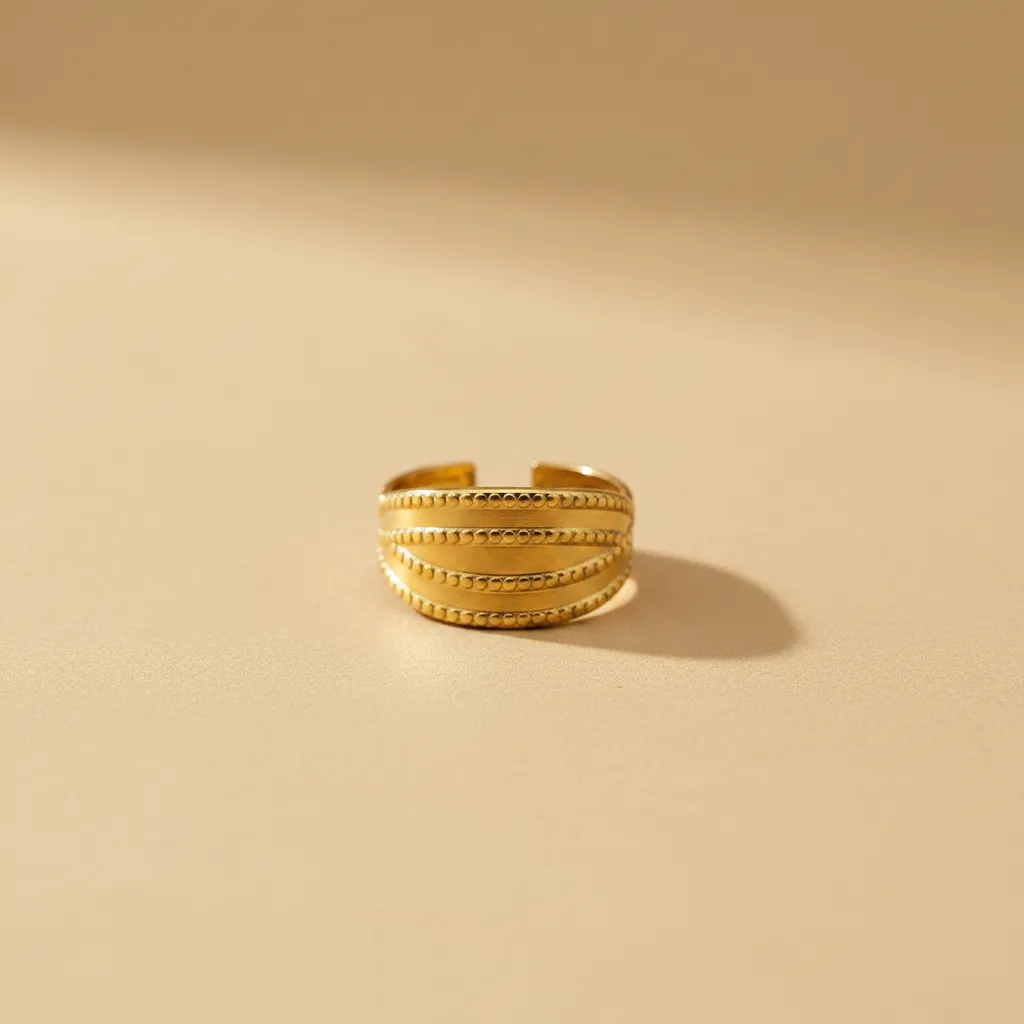 Gold Layered Band Adjustable Ring