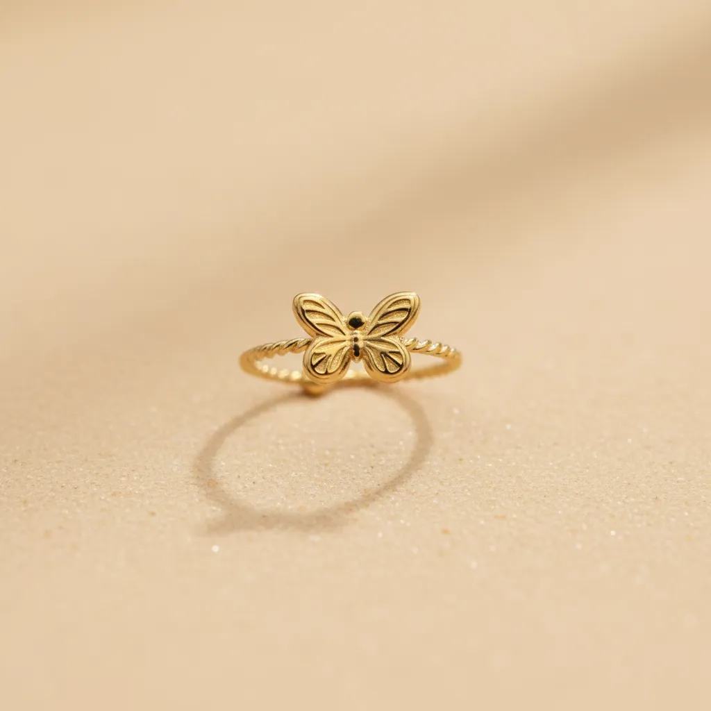 Gold Butterfly Adjustable Ring