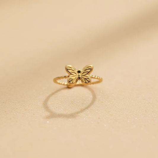 Gold Butterfly Adjustable Ring
