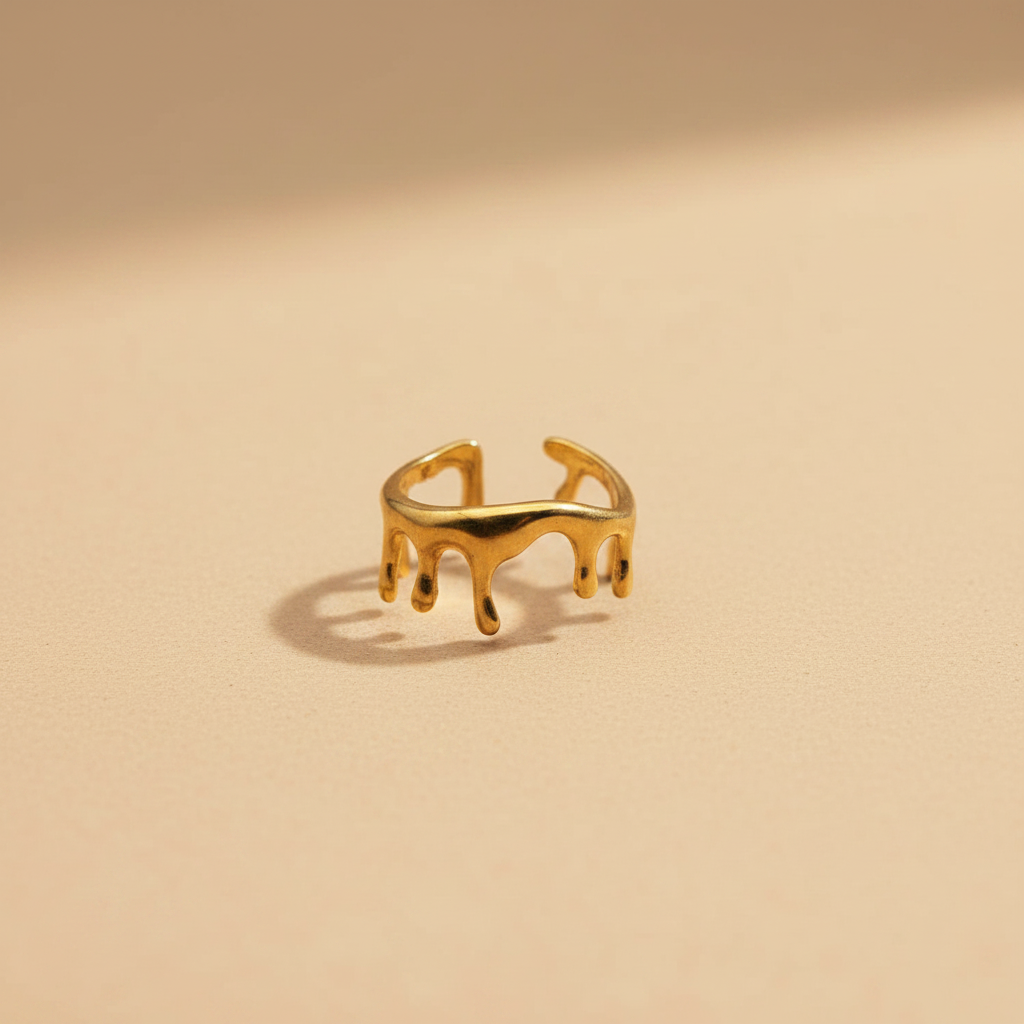 Gold Drip Adjustable Ring