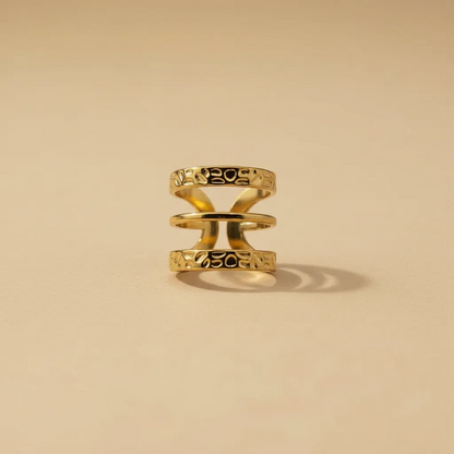 Gold Layered Adjustable Ring – Open Multi Band Design