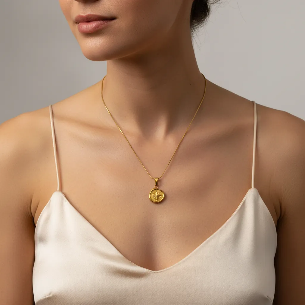 Gold Compass Necklace