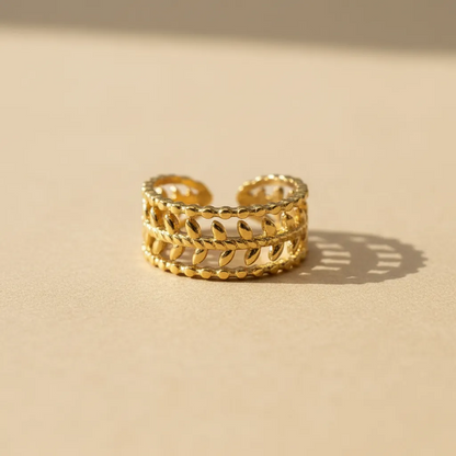 Gold Layered Leaf Adjustable Ring