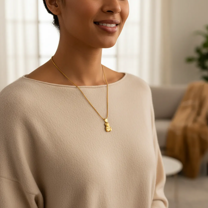 Gold Teddy Bear Necklace