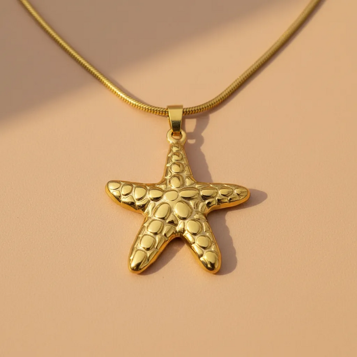 Large Gold Starfish Necklace