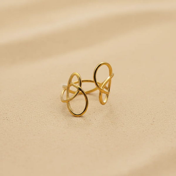 Gold Abstract Loop Adjustable Ring