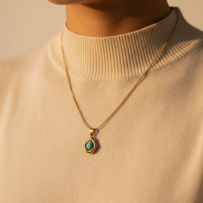 Turquoise Organic Drop Pendant