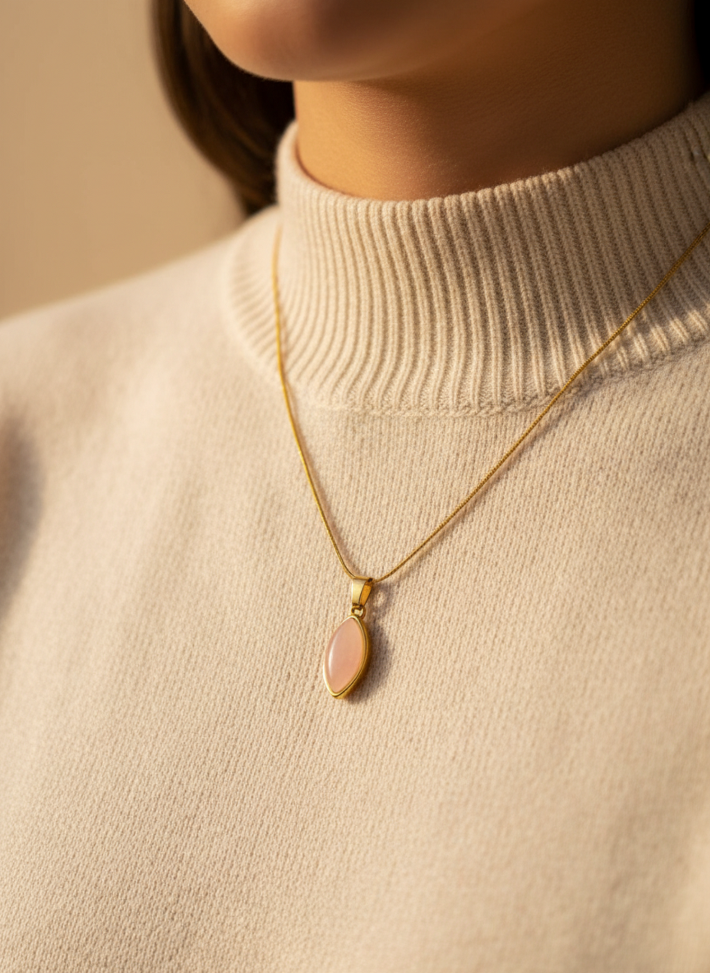 Pink Drop Pendant Necklace