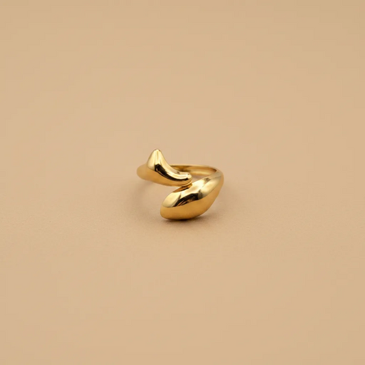 Gold Fluid Wrap Adjustable Ring