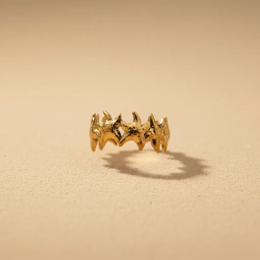 Gold Star Cluster Adjustable Ring