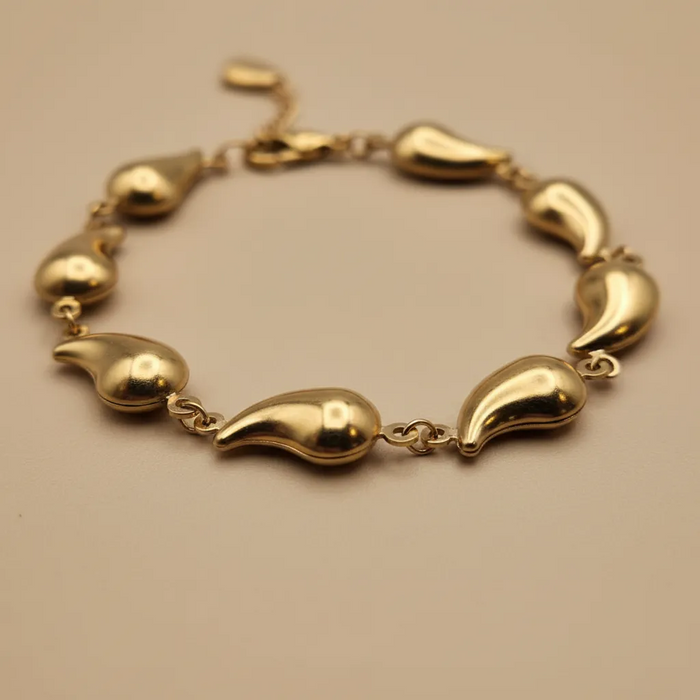 Gold Paisley Charm Bracelet – Minimal Statement Design