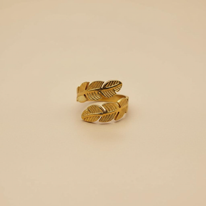 Gold Leaf Adjustable Ring – Open Nature Design