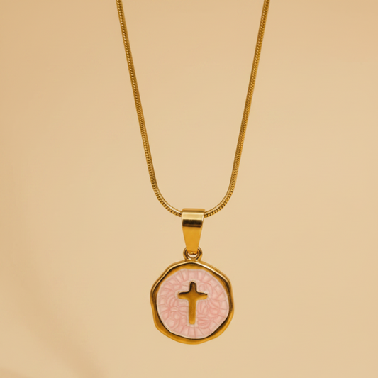 Cross Coin Pendant Necklace